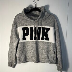PINK Victoria's Secret Heather Gray Cowl Neck Sweater